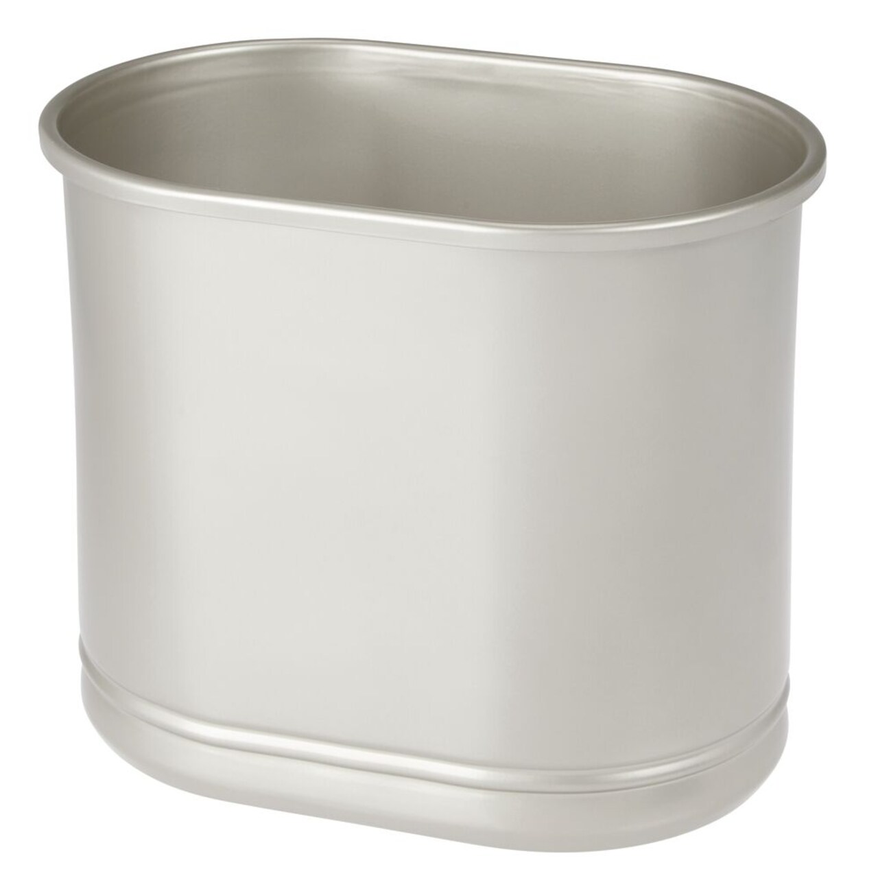 mDesign Small Metal Oval 2.5 Gallon Bathroom Trash Can Wastebasket